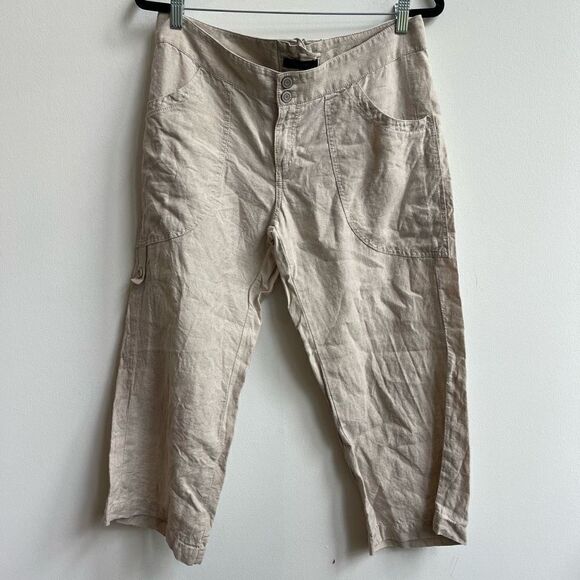 Y2K Express Women's Mid Rise Cargo Capri Tan Pants Size 12 - Picture 1 of 8
